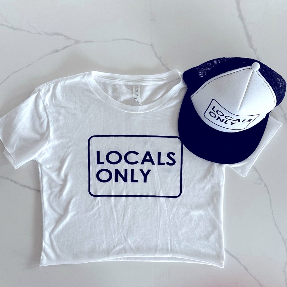 ‘Locals Only’ trucker hat & T-shirt set, great condition! Adult extra small (XS)